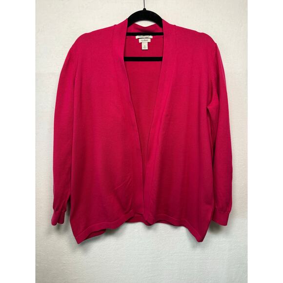 L.L. Bean Supima Cotton Cardigan Sweater, Hot Pink, XL - Picture 1 of 5